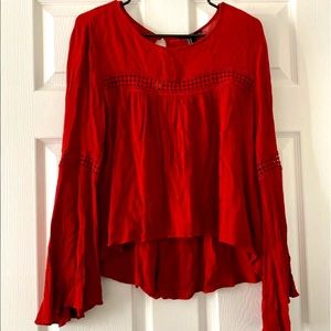 Cute Red loose fit blouse forever 21 size m